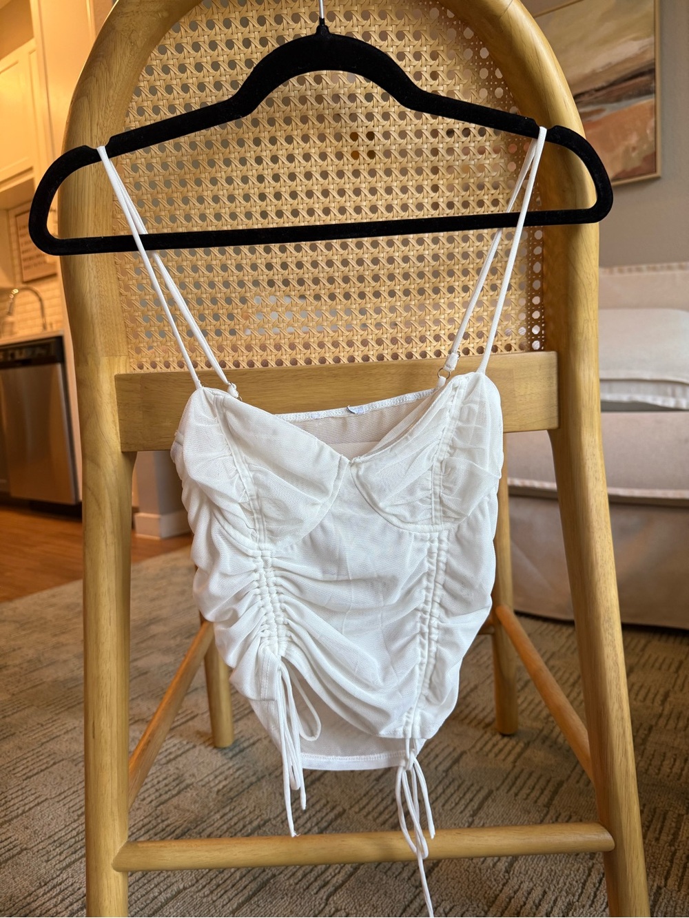 Princess Polly White Ruched Bustier Crop Top